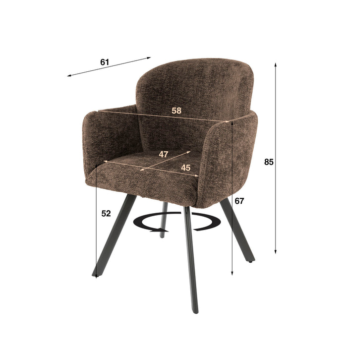 Hoyz Collection - Armstoel Embrace Draaibaar Verpakt Per 2 - Taupe