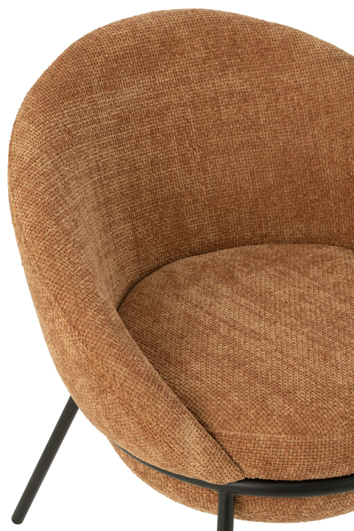 J-Line stoel Dining Chair - ijzer - terracotta|zwart