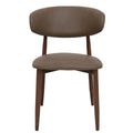 Giga Meubel - Eetkamerstoel Alexia Taupe|Walnoot PU  - Set van 2