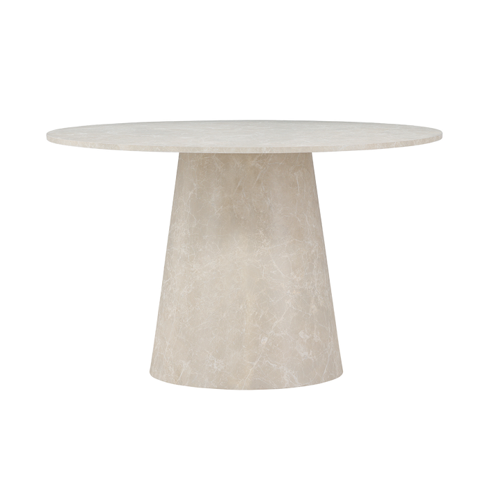 Nest living Trude Houten Eettafel Beige Marmerlook - Ø 120 cm