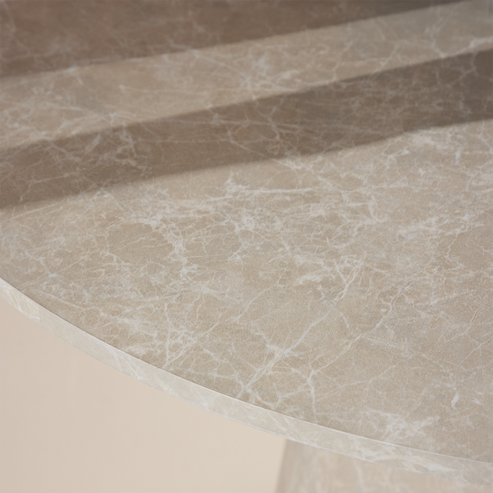 Nest living Trude Houten Eettafel Beige Marmerlook - Ø 120 cm