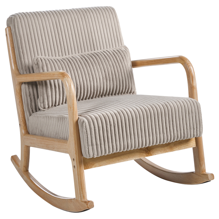 Beliani - SORSELE - Schommelstoel - Beige - Corduroy