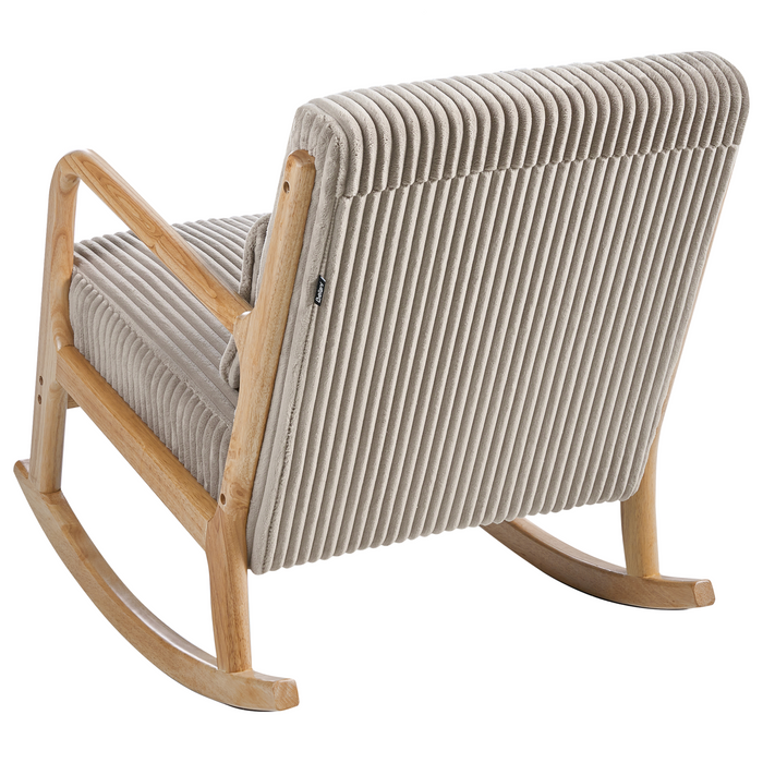 Beliani - SORSELE - Schommelstoel - Beige - Corduroy