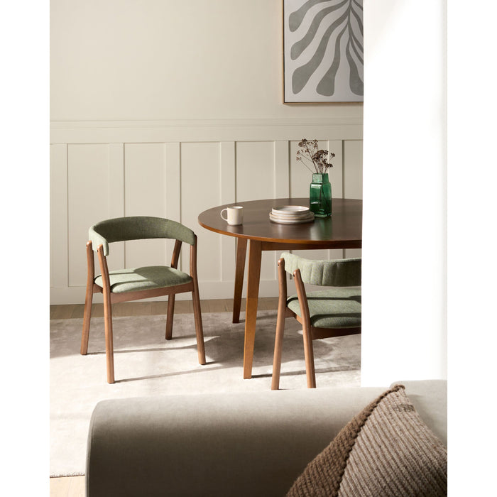 Beliani - MYLO - Eetkamerstoel set van 2 - Donkerbruin|Groen - Hout