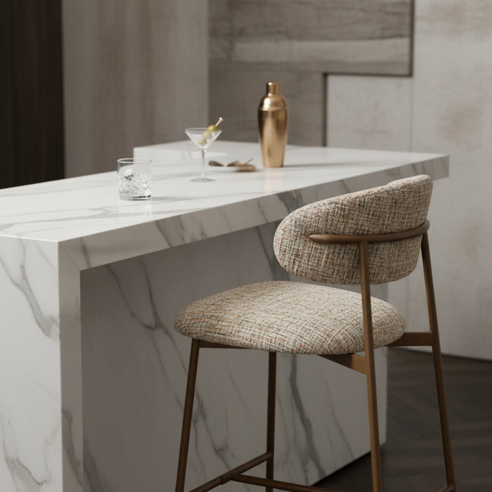 Giga Meubel - Barstoel Multikleur Stof - Claes - Set van 2