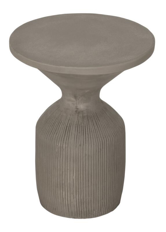 MUST Living Side table Flora Olive,41xØ51 cm, fiber cement olive