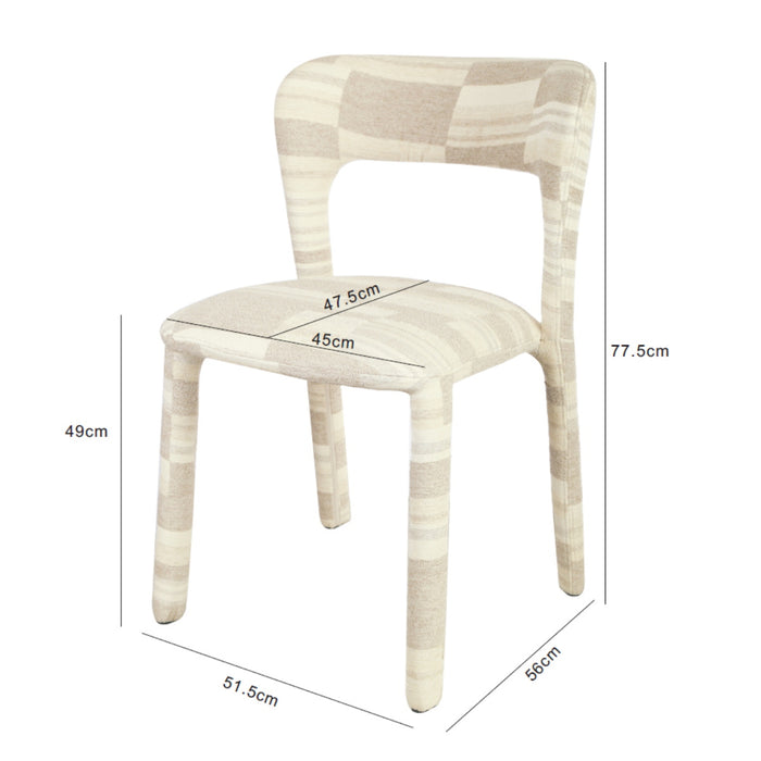 DÉJA Living - Eetkamerstoel Terracotta Stof - Mala - Set van 2