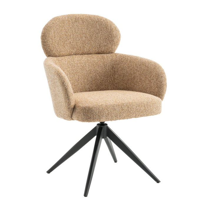 Eetkamerstoel Twin - Geel|Oker|Bruin - Textiel