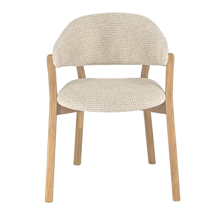 DÉJA Living - Eetkamerstoel Beige|Naturel Stof - Uppsala - Set van 2