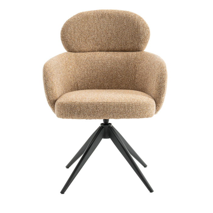 Eetkamerstoel Twin - Geel|Oker|Bruin - Textiel