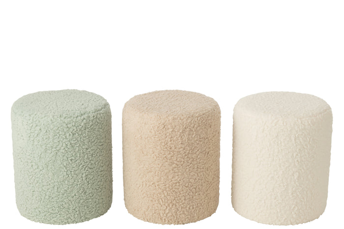 J-Line kruk Bont - hout - lichtblauw