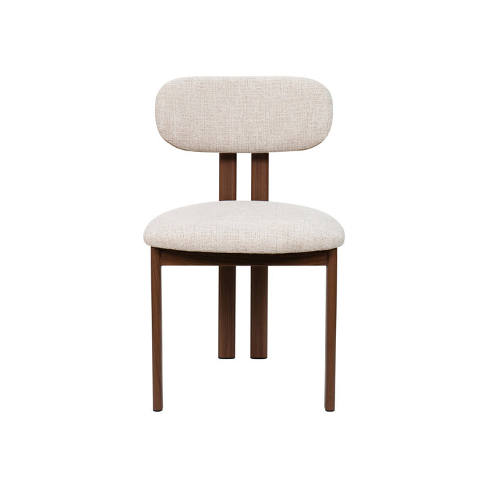 Giga Meubel - Eetkamerstoel Noor Beige|Walnoot  - Set van 2