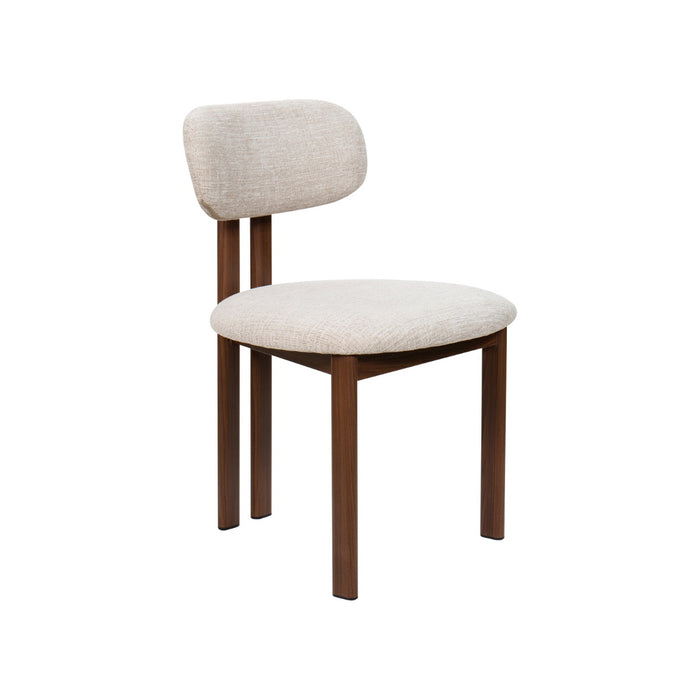 Giga Meubel - Eetkamerstoel Noor Beige|Walnoot  - Set van 2