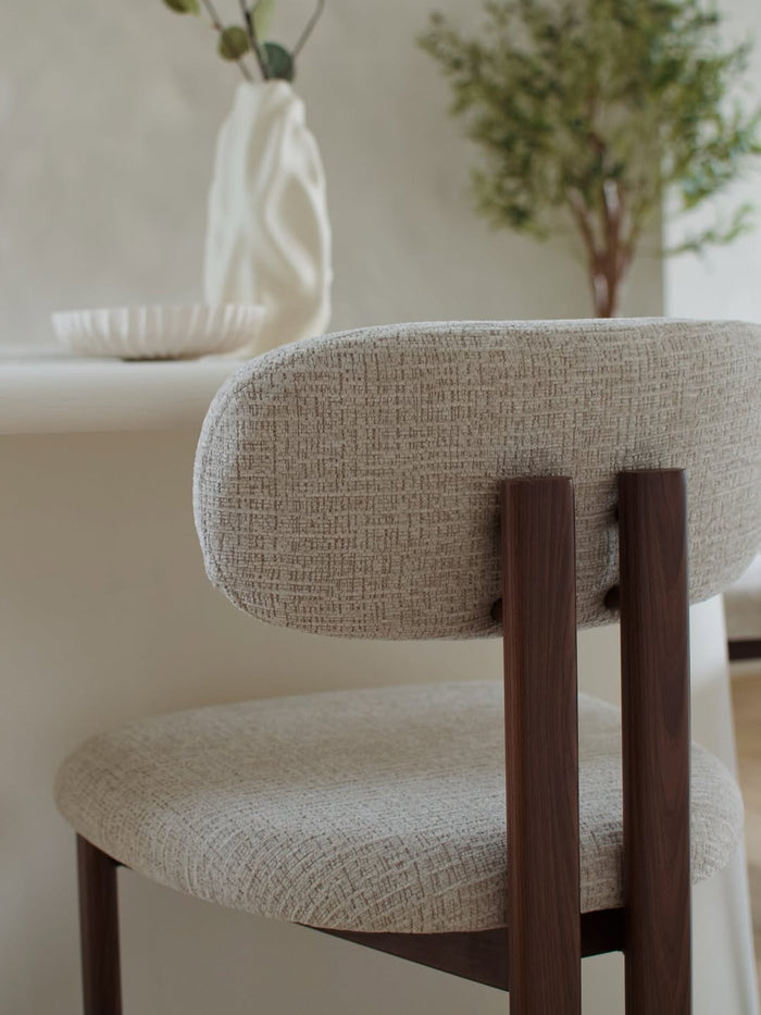 Giga Meubel - Eetkamerstoel Noor Beige|Walnoot  - Set van 2