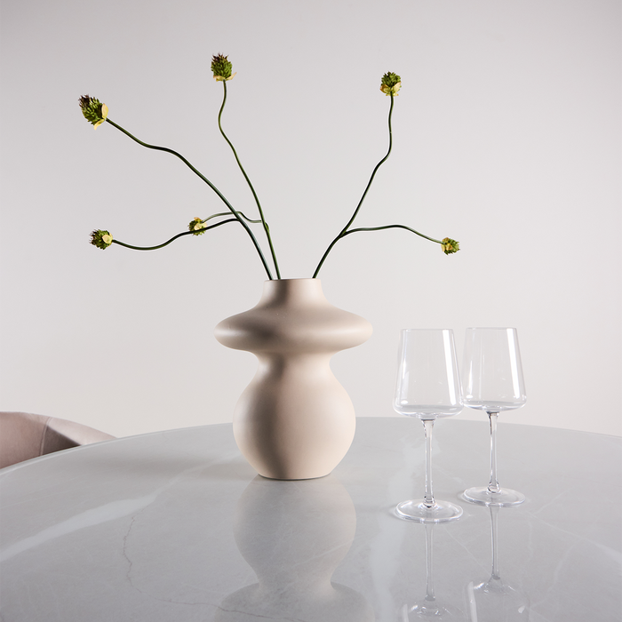 Nest living Maurits Eettafel Met Glazen Tafelblad Bruin - Ø120 cm