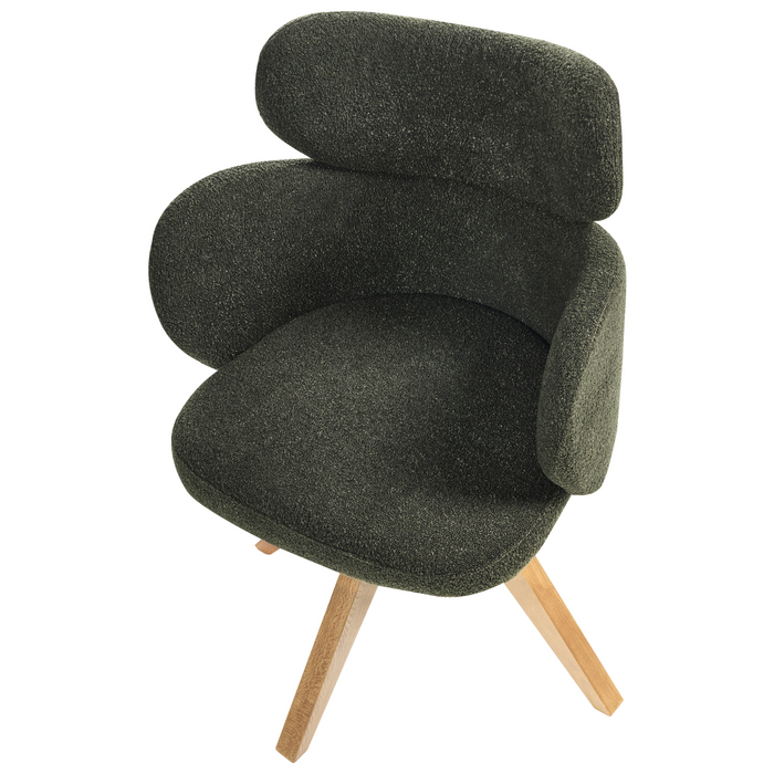 Beliani - MARCY - Eetkamerstoel - Donkergroen - Bouclé