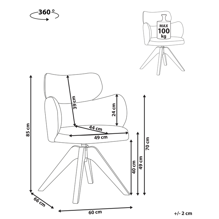 Beliani - MARCY - Eetkamerstoel - Donkergroen - Bouclé