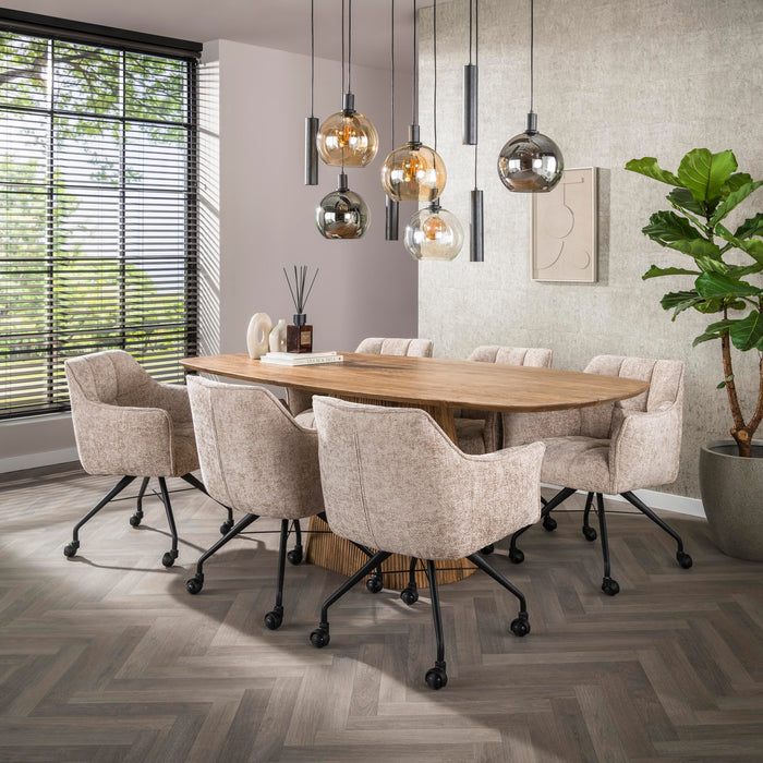 Hoyz Collection - Armstoel Raster Wieltjes Verpakt Per 2 - Hoven Zand