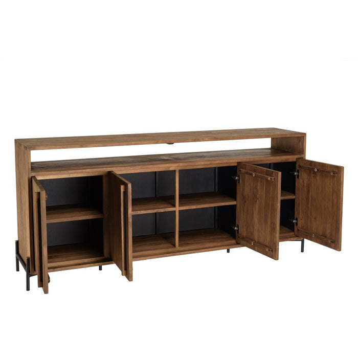 ALIDA - Buffet 4 portes 2 niches en bois de teck recyclé
