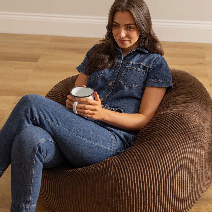 icon Kingston Zitzak - Ribfluweel - Chocolade