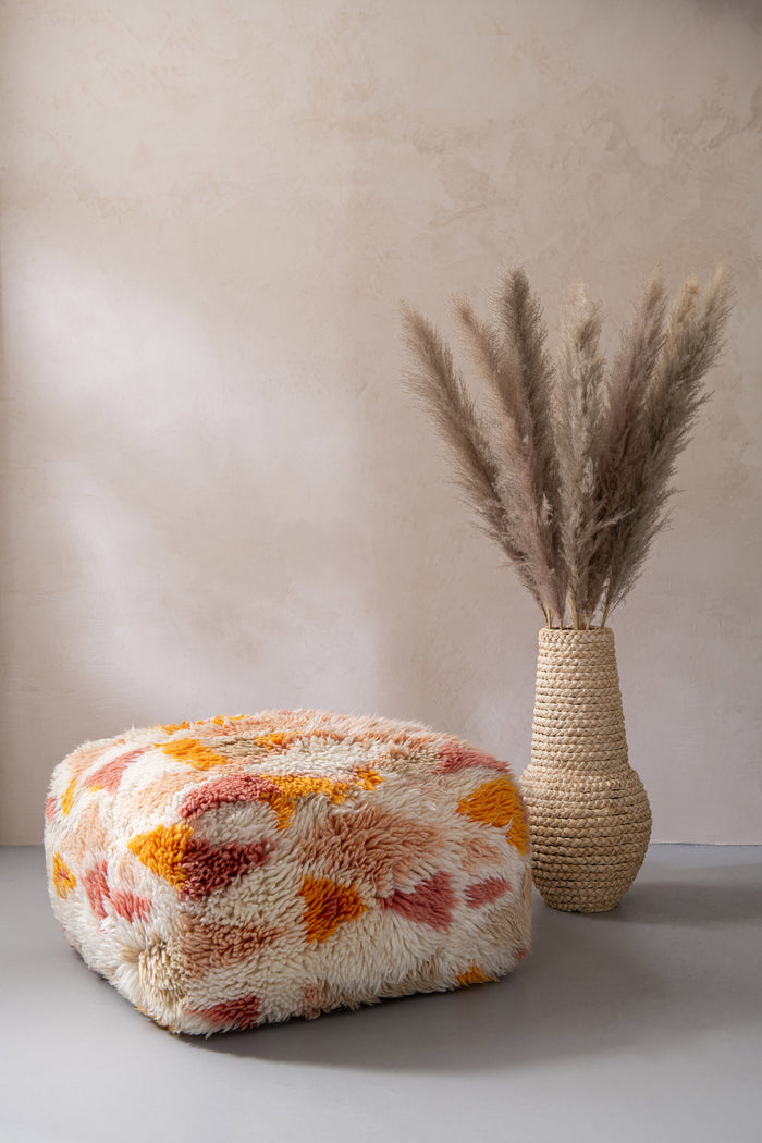 J-Line poef Geometrisch - wol - mix