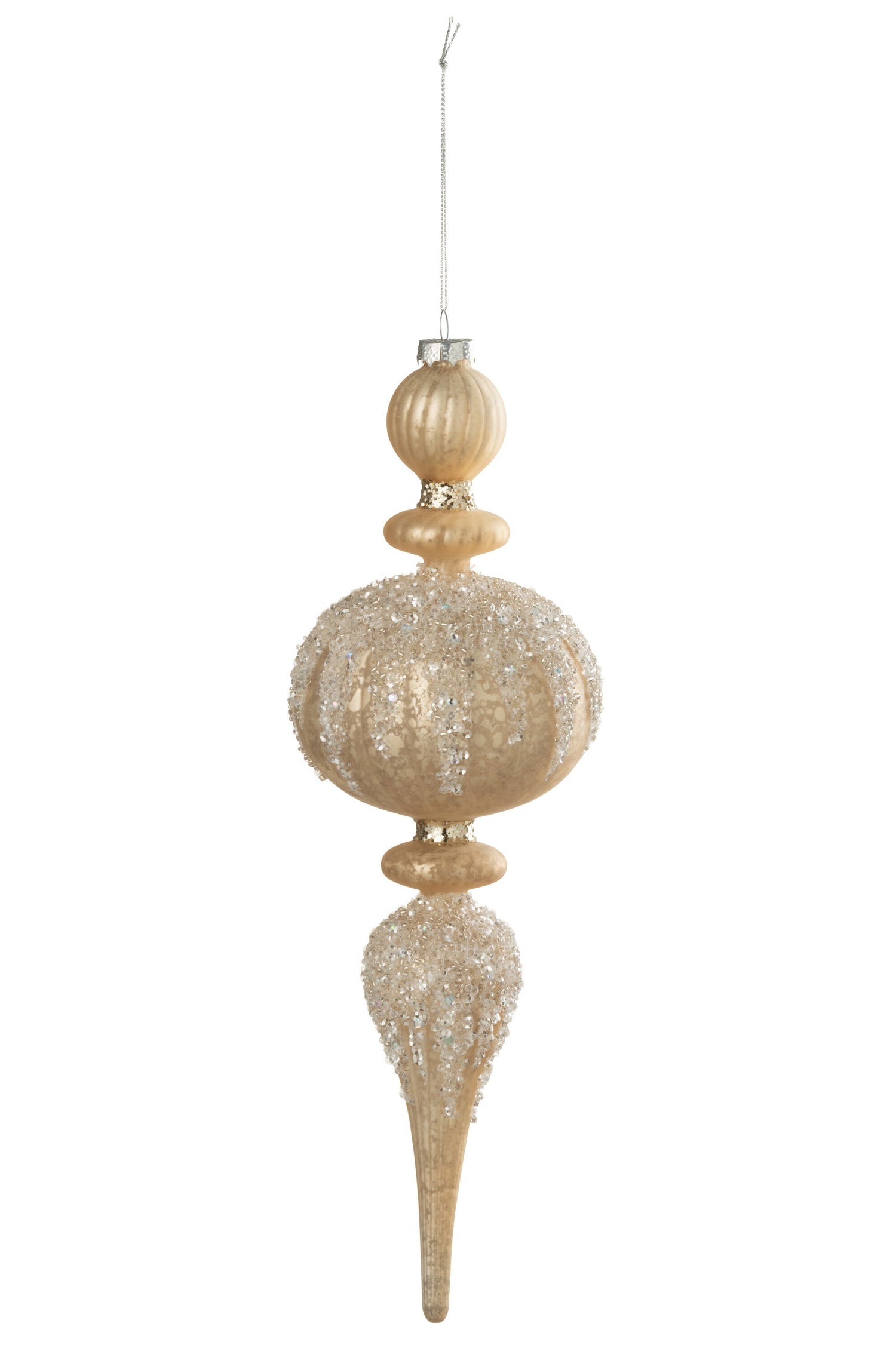 J-Line kerstbal Druppel Glitters - glas - goud