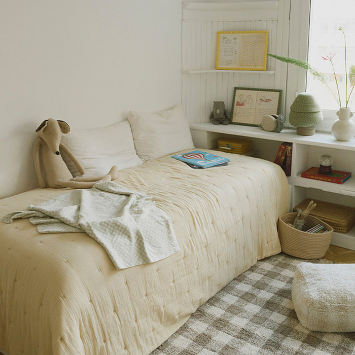 Lorena Canals Tiles Gebreide Plaid 80 x 100 cm - Blauwe Salie