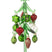 J-Line decoratie Kerstboom + Ballen - glas - donkergroen|ker