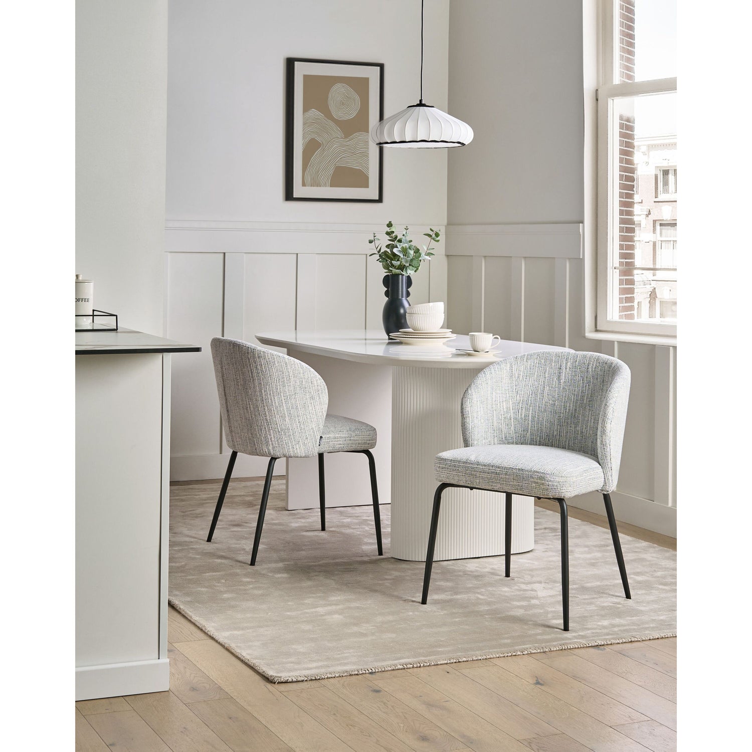 Beliani - ZANA - Eetkamerstoel set van 2 - Blauw - Polyester