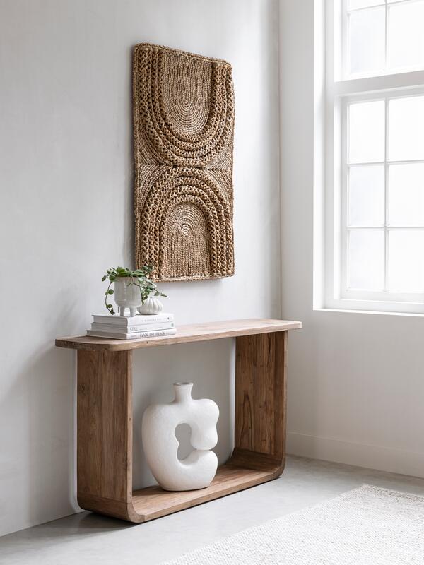 MUST Living Console table Vico,76x140x35 cm, extreme rustic teakwood