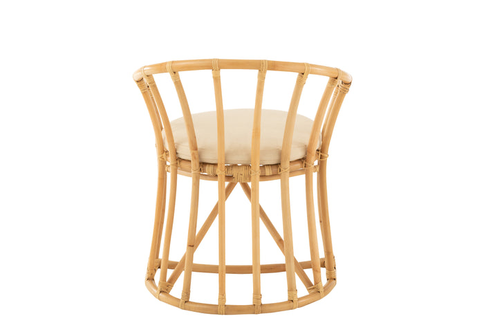 J-Line stoel + kussen - jute|textiel - naturel|wit
