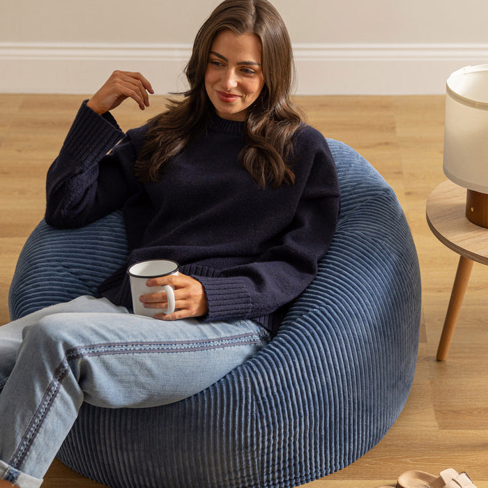 icon Kingston Zitzak - Ribfluweel - Denimblauw