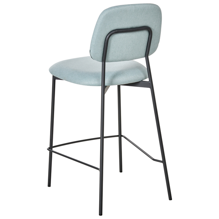 Beliani - DUETTE - Barkruk set van 2 - Lichtblauw - Fluweel