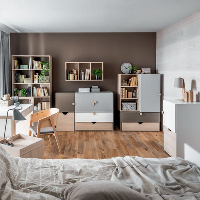 Calicosy - STIGE Commode met 2 laden - H47 cm - Grijs