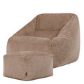 icon Natalia Zitzak Fauteuil met Poef - Ribfluweel - Mocha