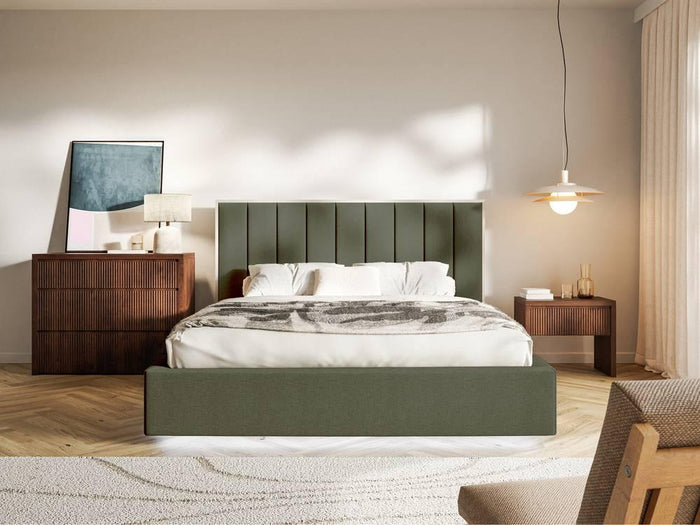 NADUVI Collection Bedframe Taavi chenille met verlichting 180 x 200 cm