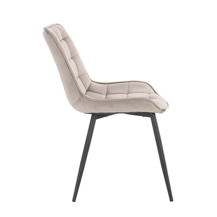 HOME DELUXE Eetkamerstoel – Fluweel – Lichtbruin – Set van 2