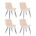 HOME DELUXE Eetkamerstoel – Ribfluweel – Beige – Set van 4