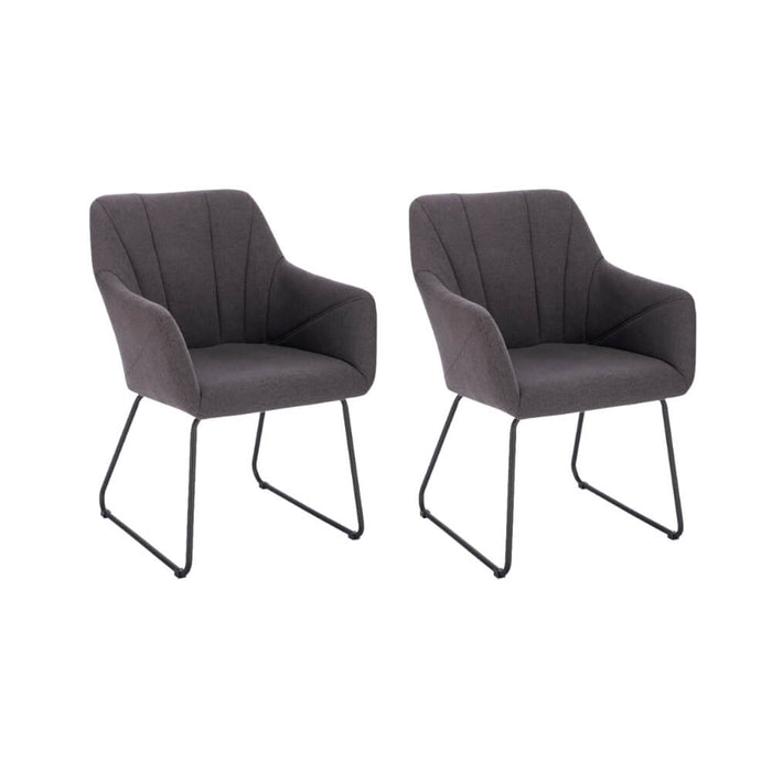 HOME DELUXE Eetkamerstoel – Webstof – Antraciet – Set van 4