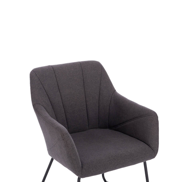 HOME DELUXE Eetkamerstoel – Webstof – Antraciet – Set van 4