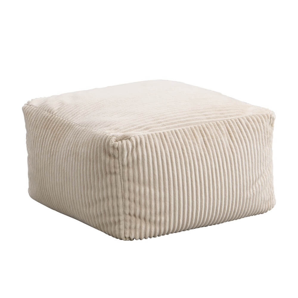 HOME DELUXE Zitzak kruk - Ribfluweel - Beige