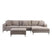 HOME DELUXE 3-zitbank - Chaise Longue Rechts - Ribfluweel - Beige
