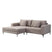 HOME DELUXE 2-zitbank - Chaise Longue Links - Ribfluweel - Beige