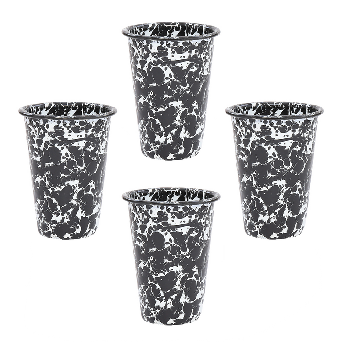 Crow Canyon Home Splatter Tumblers Set 4 Stuks Zwart