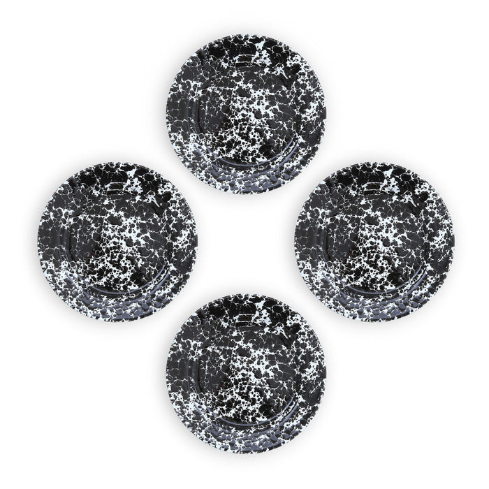 Crow Canyon Home Splatter Saladeborden Set van 4 Zwart