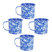Crow Canyon Home Splatter Mokken Set van 4, Blauw