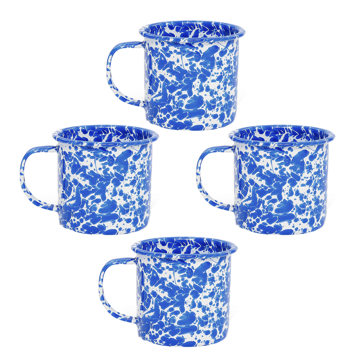 Crow Canyon Home Splatter Mokken Set van 4, Blauw
