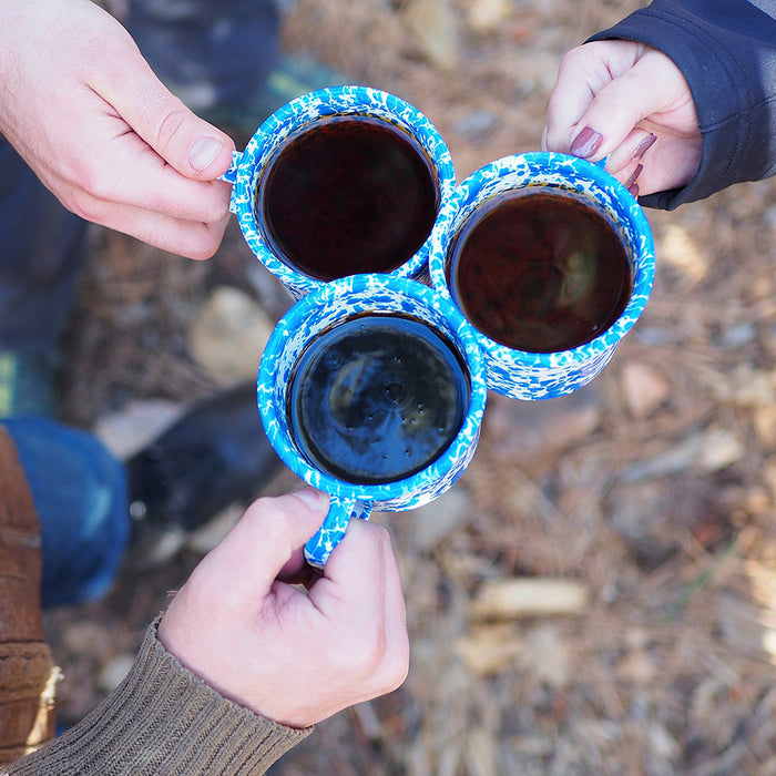 Crow Canyon Home Splatter Mokken Set van 4, Blauw