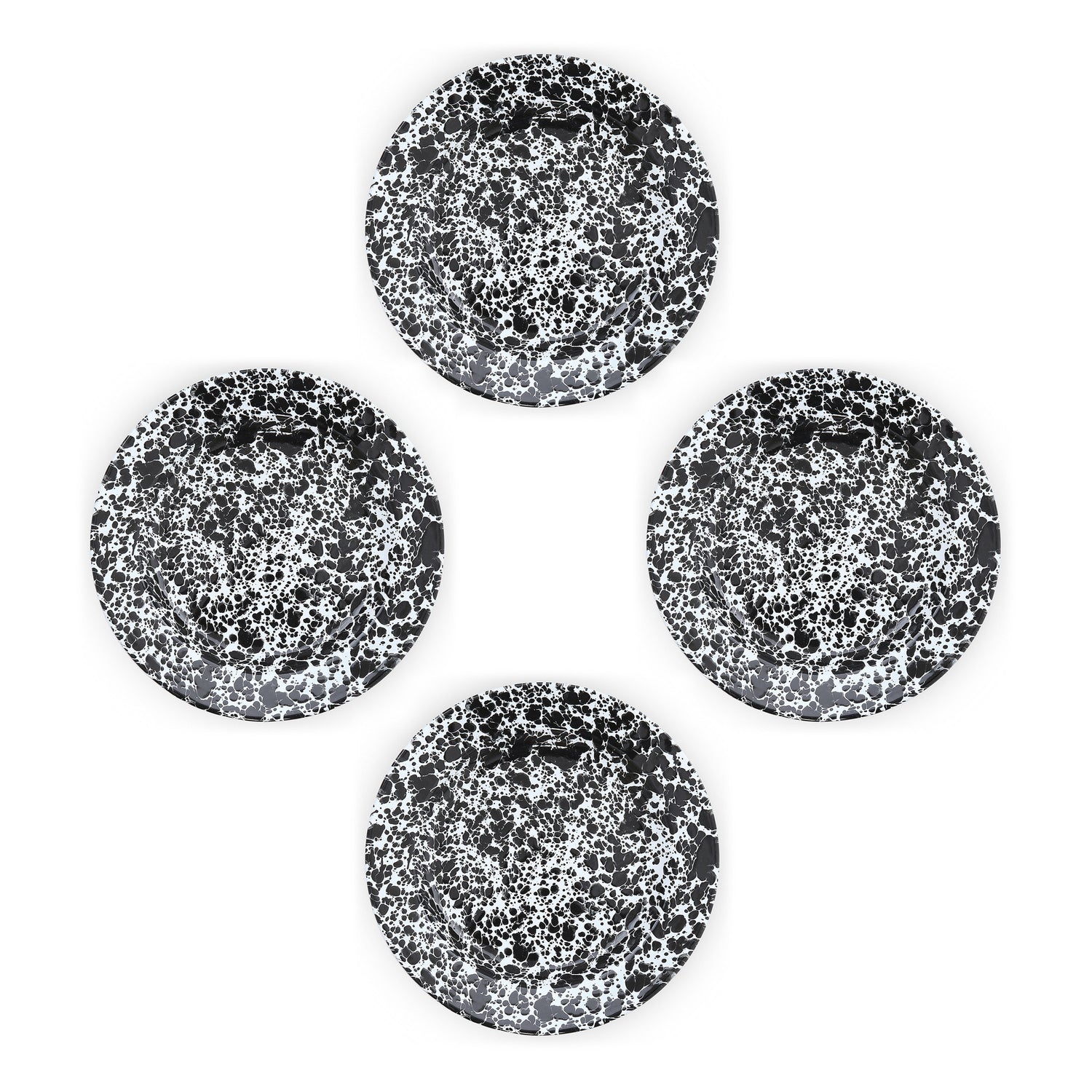 Crow Canyon Home Splatter Dinerborden Set van 4 Zwart