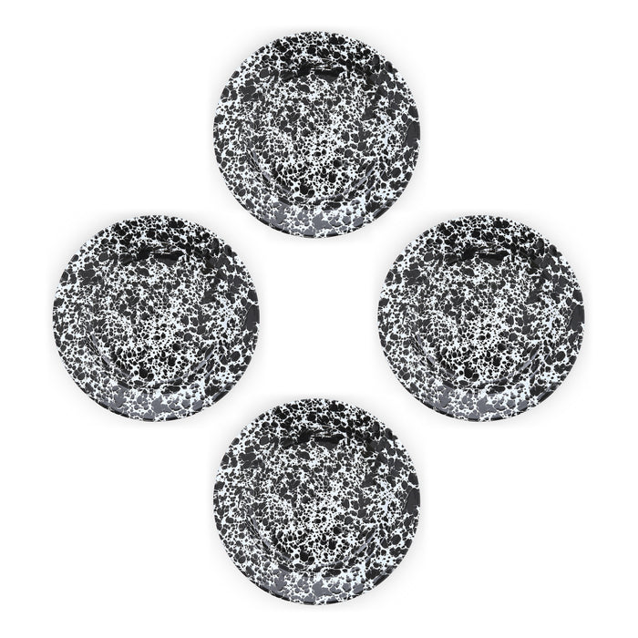 Crow Canyon Home Splatter Dinerborden Set van 4 Zwart